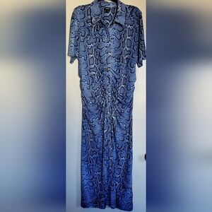 INC International Concepts New Blue Snake Print Midi Dress